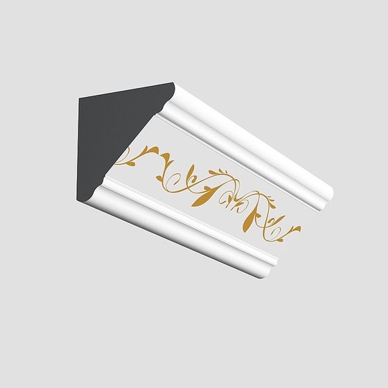 Elegant Low-Poly Gold and White 3D model