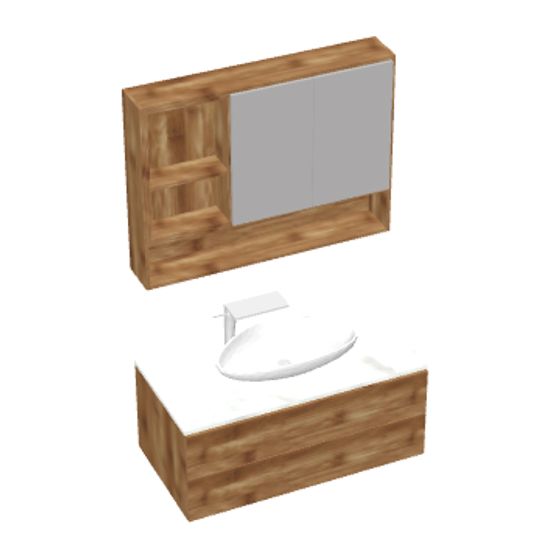 Contemporary Bathroom Vanity Unit 3D model