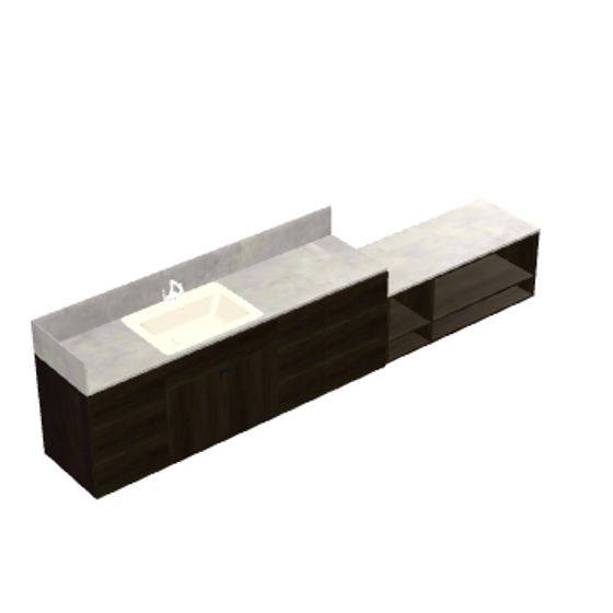 Elegant Low-Poly Bathroom Cabinet 3D model