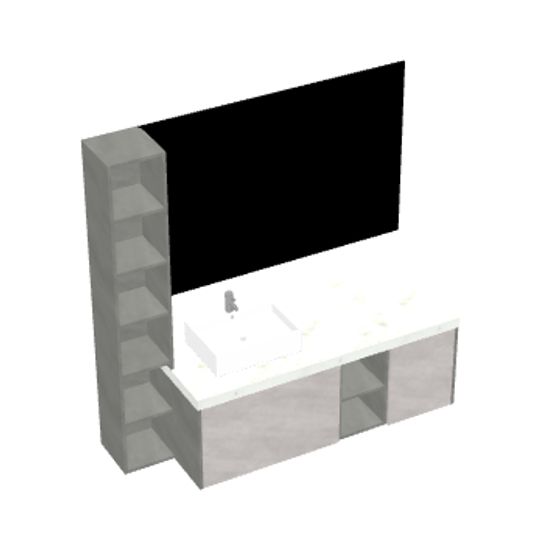 Elegant Low-Poly Bathroom Cabinet 3D model