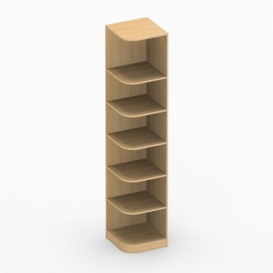 Elegant Low-Polygon 3D Bookshelf Model
