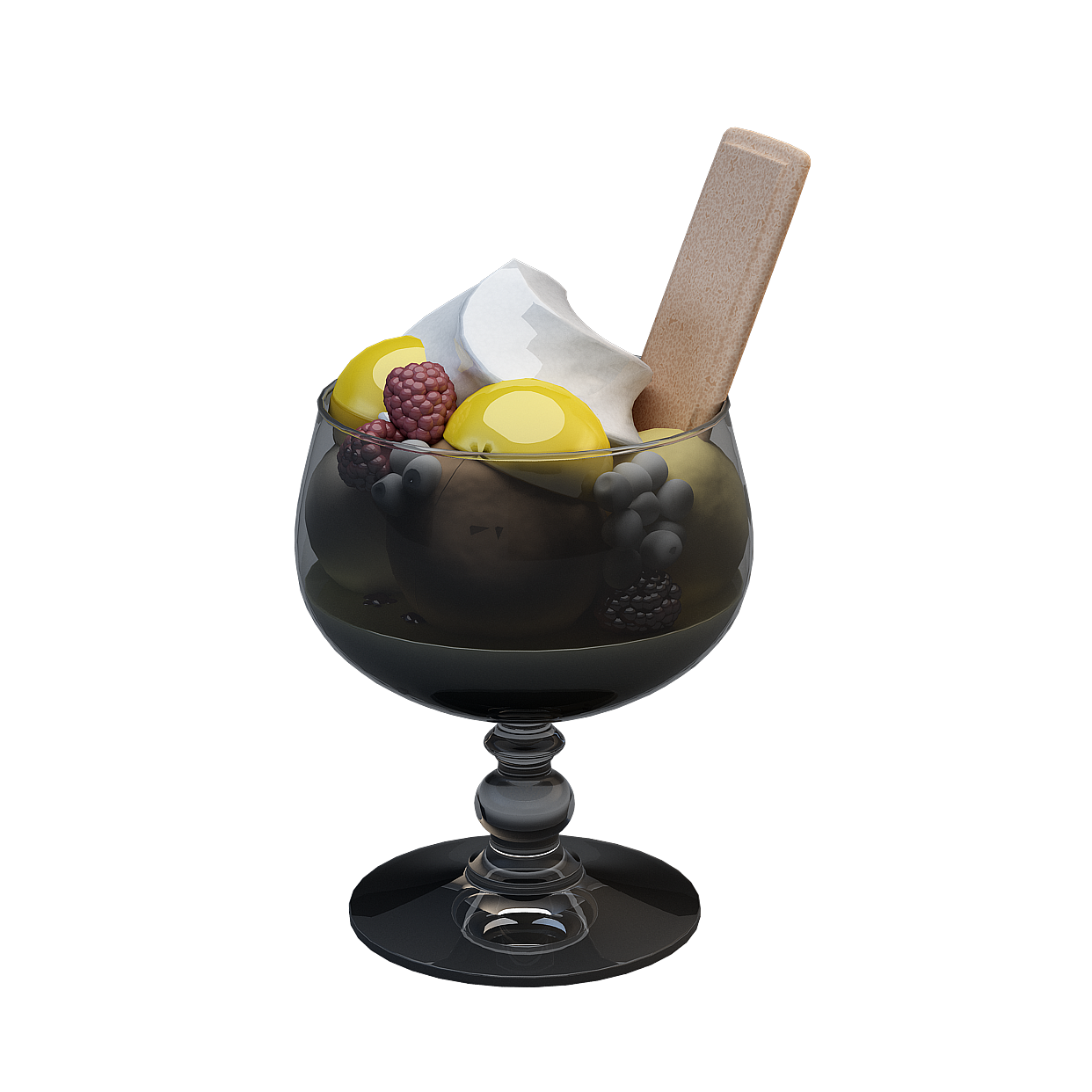 Yummy Ice Cream Sundae 3D Model – Low-Poly Dessert Asset