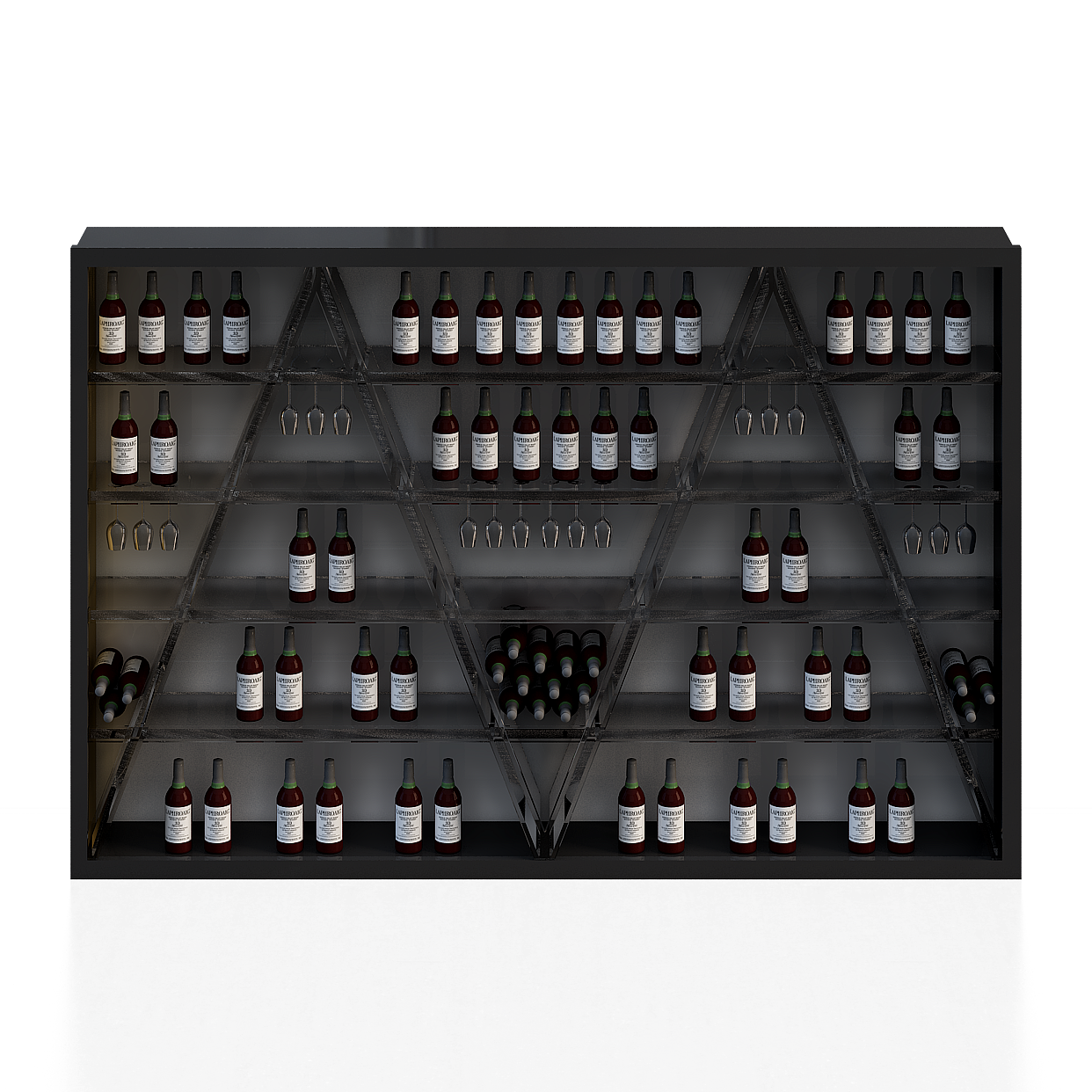 Modern Glass Display Cabinet 3D Model – Sleek Bar Furniture