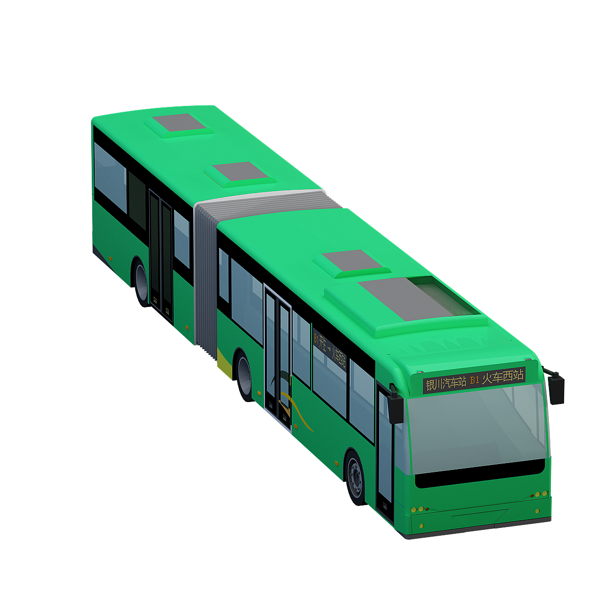 Industrial Vehicle 3D Model – Green and Black Design
