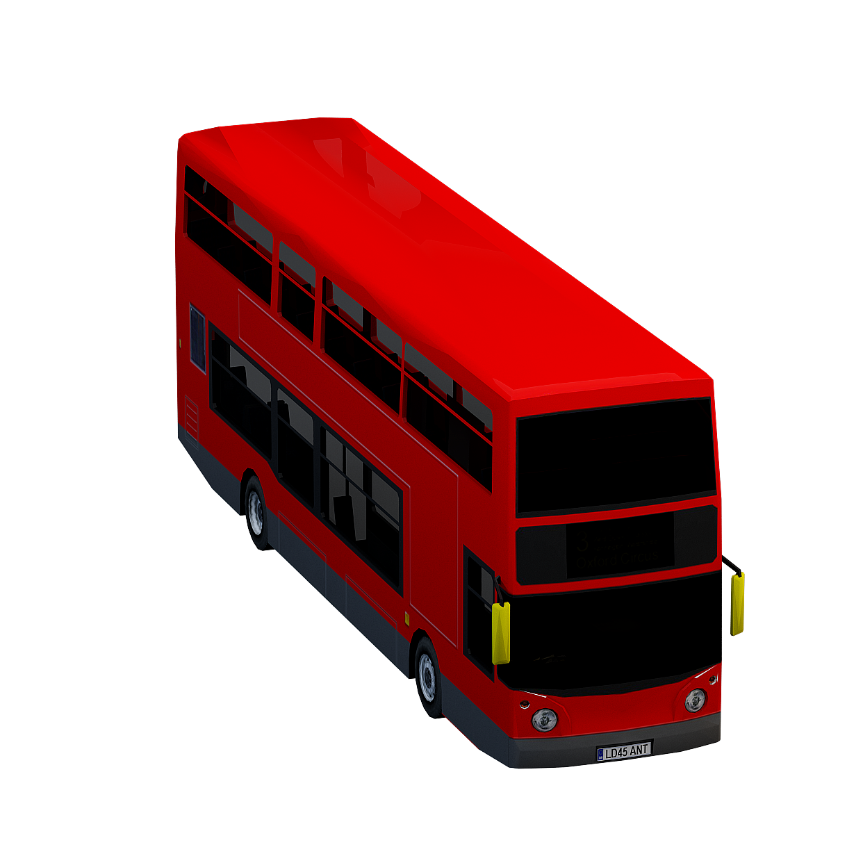 Industrial Vehicle 3D Model – Black and Red Detail