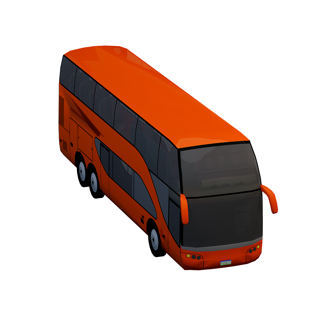 Industrial Vehicle 3D Model – Red and Earth Tones