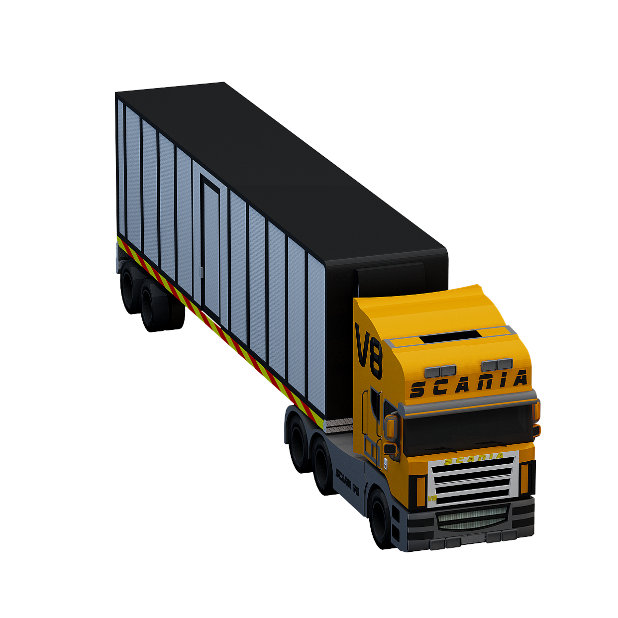 Avant garde Vehicle 3D Model – Black & Orange Design