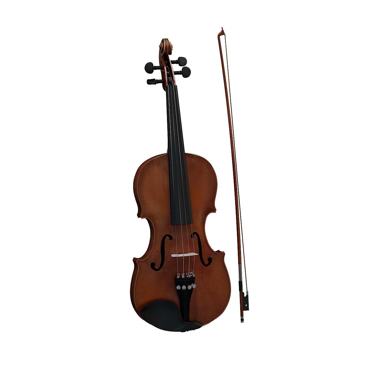 Elegantly Crafted Violin 3D Model – Detailed Wood Texture
