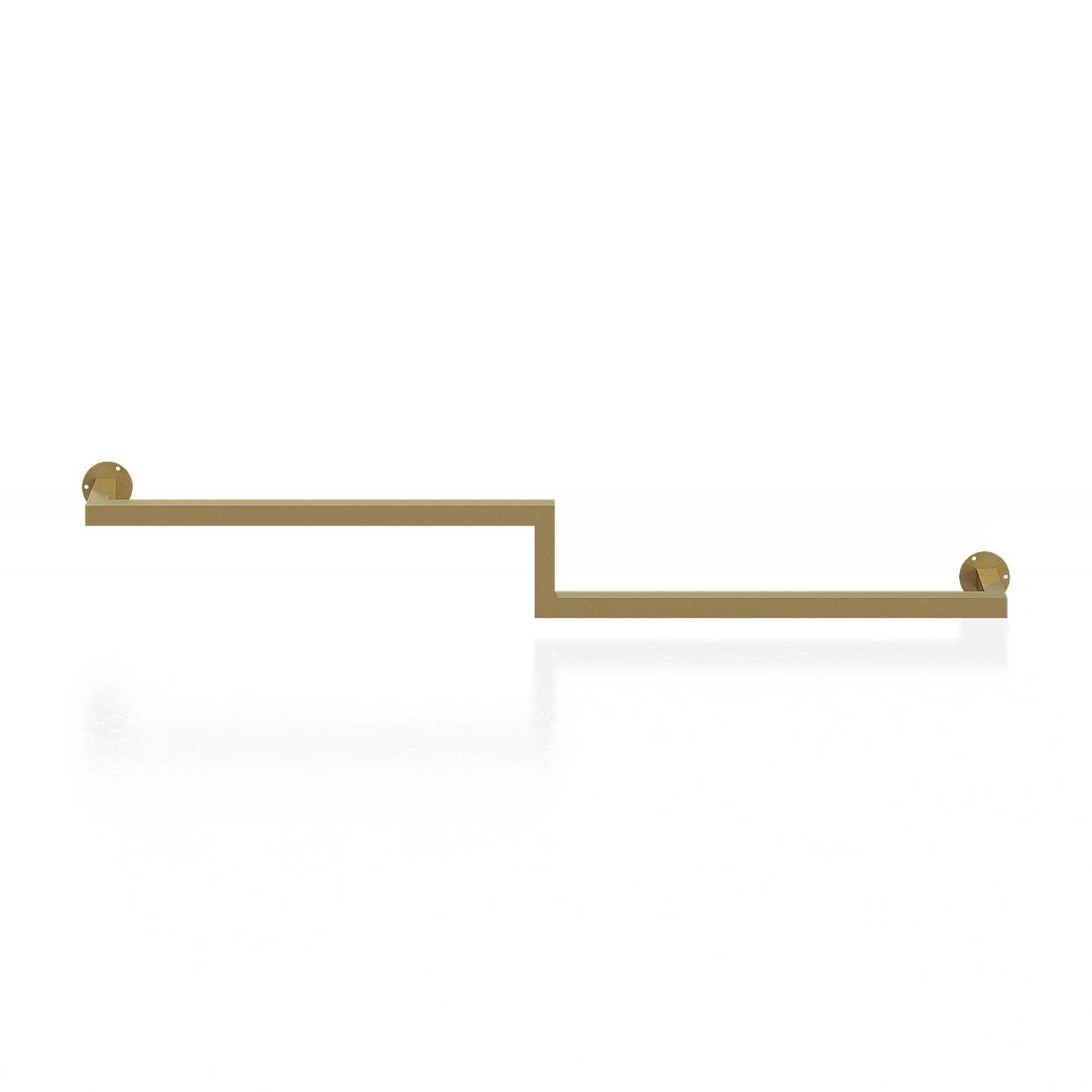 Z-Shaped Towel Rack 3D Model – Minimalist Brass Design