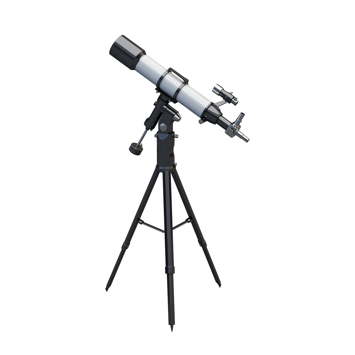 Elegant Astronomical Telescope 3D Model – Low-Poly Precision