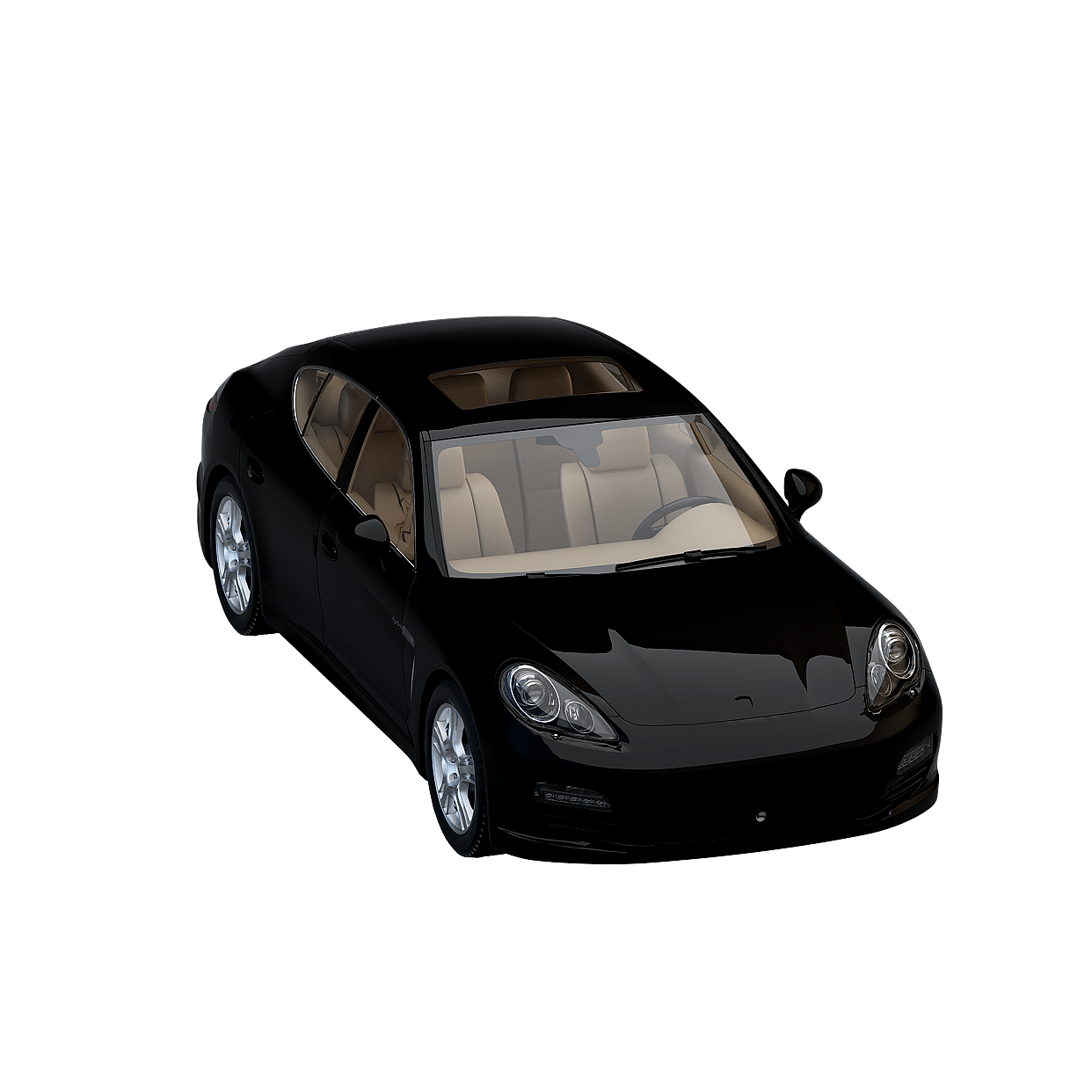 Futuristic Black Sports Car 3D Model – Streamlined Design