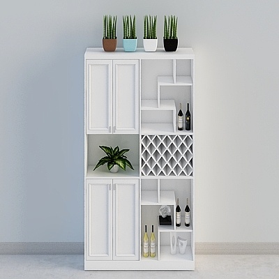Guoanju-wine cabinet 11-white lacquer board combination