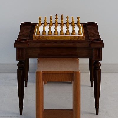 European chess room chess table set