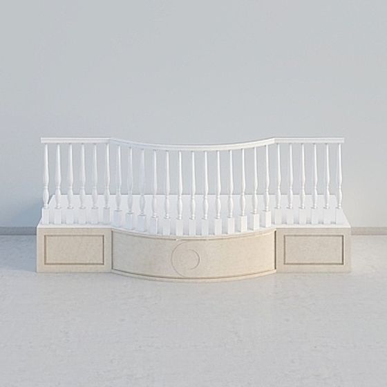 Elegant Low-Polygon Stairs 3D model