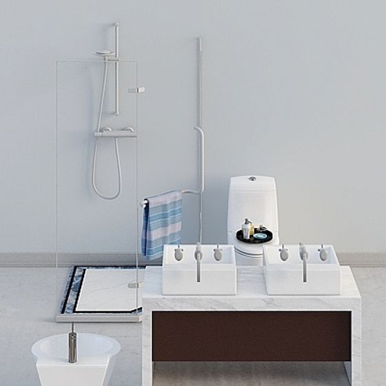 Sleek Modern Bathroom 3D model