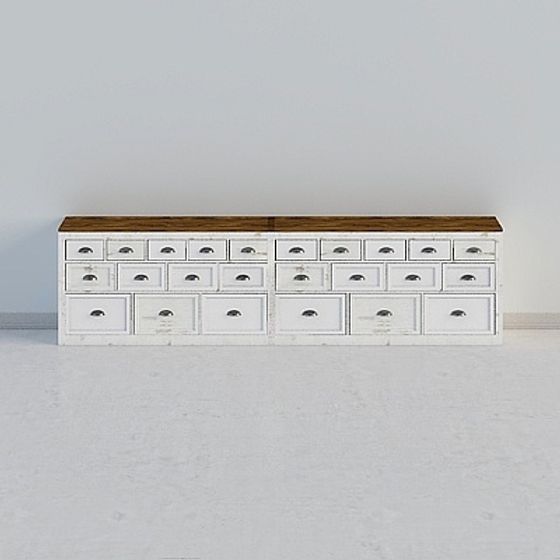 Elegant Retro Storage Cabinet 3D model