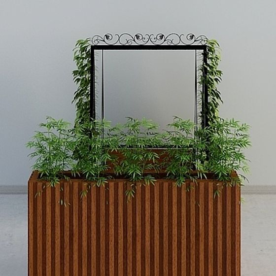 Garden Mirror Planter 3D model for Modern Spaces