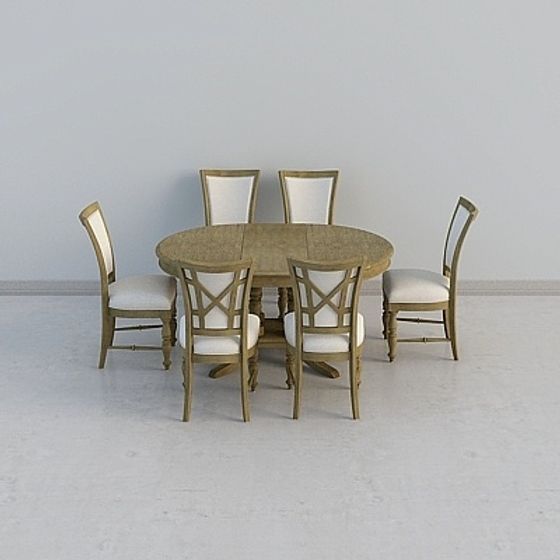 Elegant Dining Set 3D model for Modern Spaces
