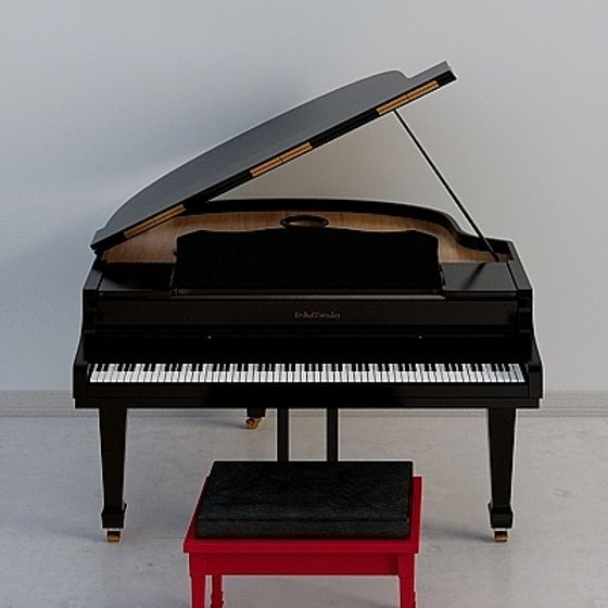 Elegant Grand Piano 3D model for Design Projects