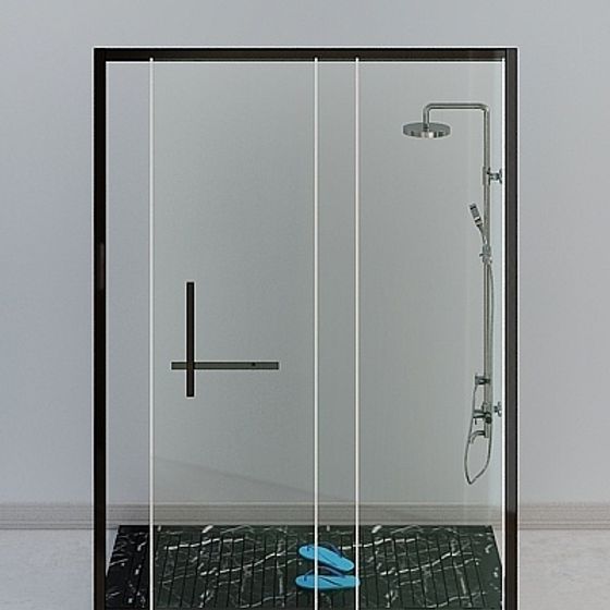 Sleek Modern Glass Shower Enclosure 3D model