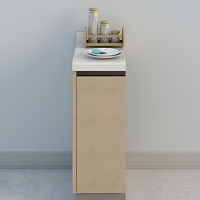 Bộ tủ bên bếp Oppein - Vải màu be