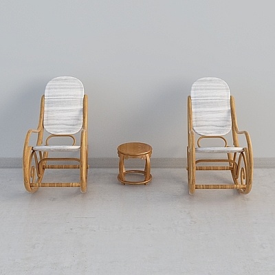 Chinese style neutral cloth art leisure rocking chair combinatio