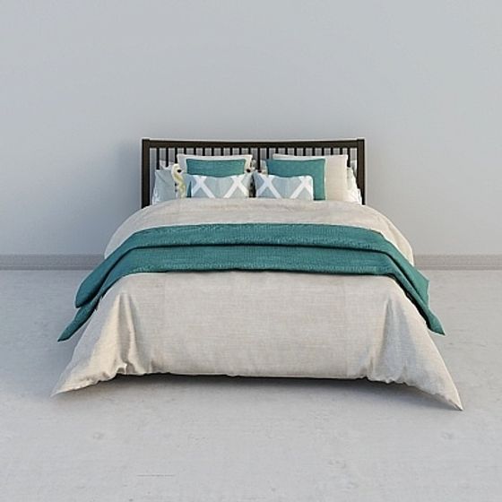 Stylish Low-Poly Bed 3D model for Contemporary Spaces