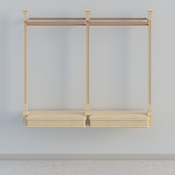 Classic Wall-Mounted Clothing Rack 3D model for Elegant Spaces