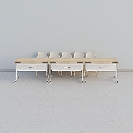 Modern Conference Table Corridor 3D model