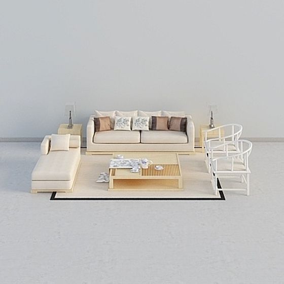 Urban Living Room 3D model for Modern Design