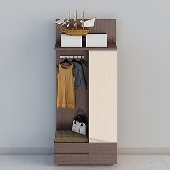 Stylish Wardrobe 3D model for Modern Interiors