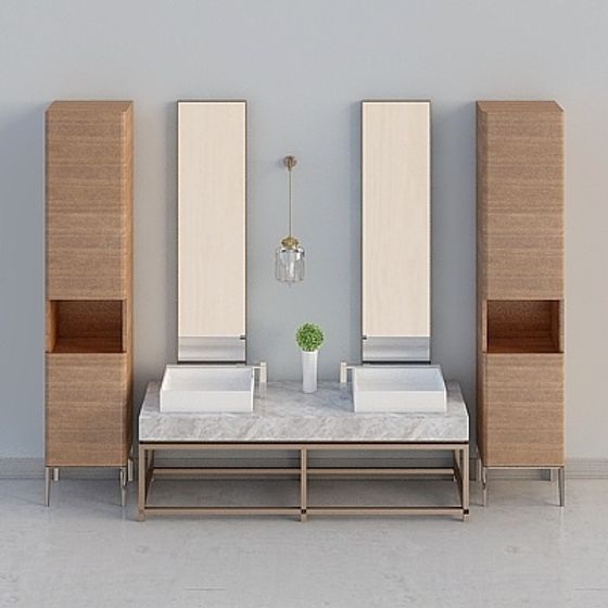 Minimalist Bathroom Vanity 3D model