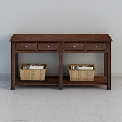 Youfan art karron American simple solid wood porch cabinet side 