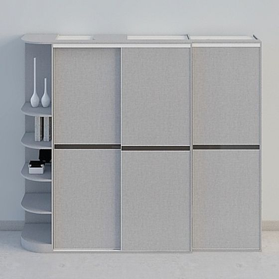 Modern Moved Wardrobe Portfolio 3D Model in Black and Gray