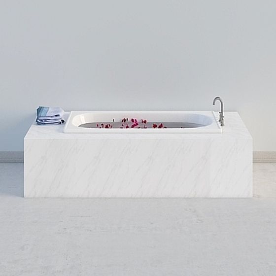 Elegant Marble Bathtub 3D model