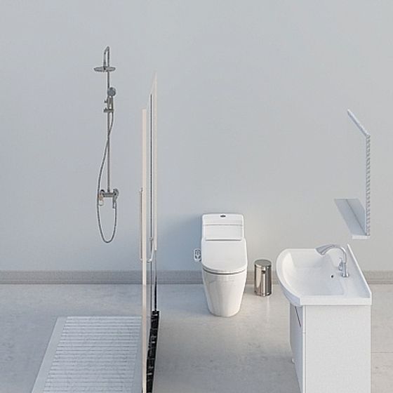 Modern Minimalist Bathroom 3D Model