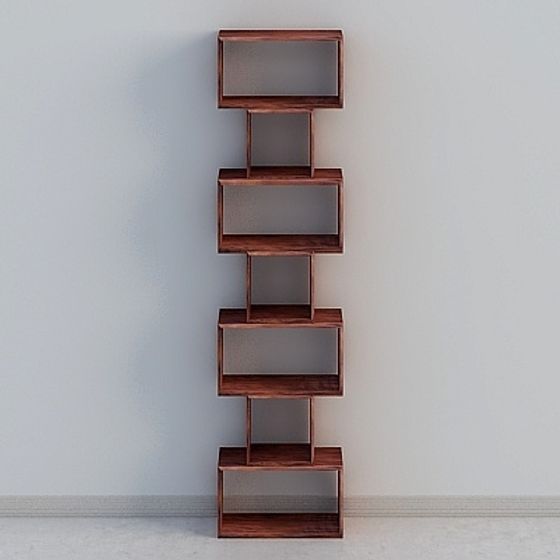 Artistic Low-Poly Bookshelf 3D model