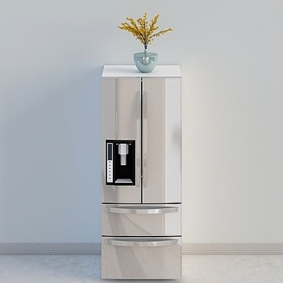 Elegant Modern Refrigerator 3D model