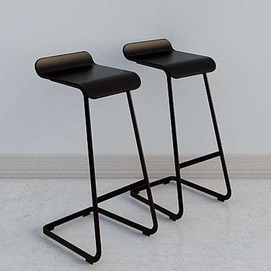 Urban Bar Stools 3D model for Modern Spaces