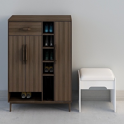 Modern Minimalist Shoe Cabinet 3D model