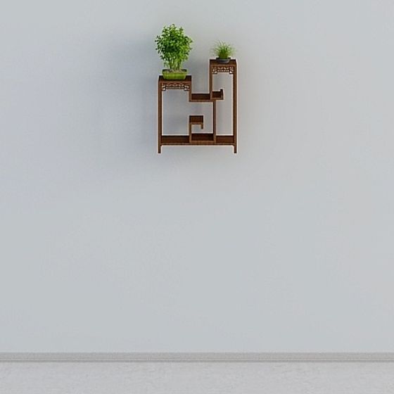 Wall-Mounted Plant Rack 3D model for Modern Spaces