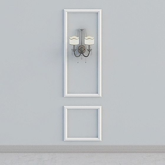 Elegant Wall Lamp and Frame Combo 3D model