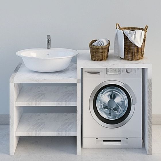 Stylish Laundry Room 3D Model for Creative Spaces