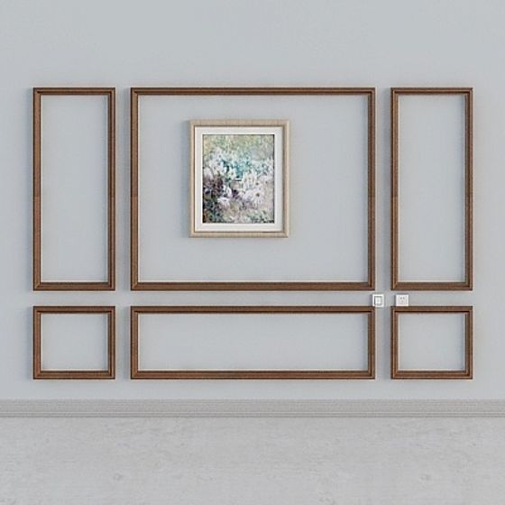 Elegant Gallery Wall 3D model for Sophisticated Interiors