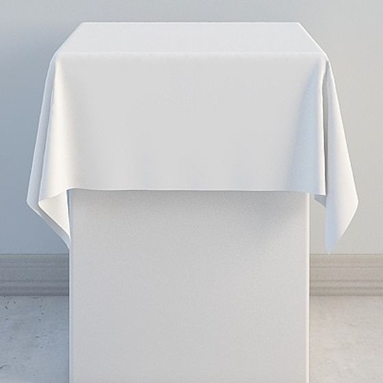 Elegant Pure White Tablecloth 3D model