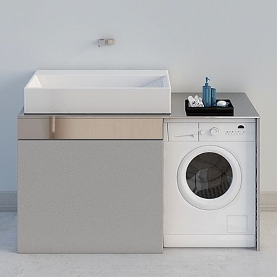 Sleek Modern Laundry Room 3D model