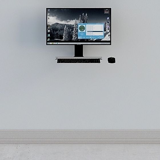 Minimalist Computer Desk 3D model