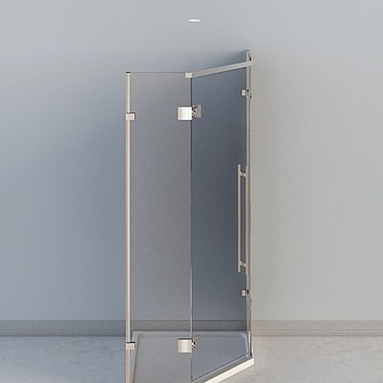 Modern Glass Shower Enclosure 3D model