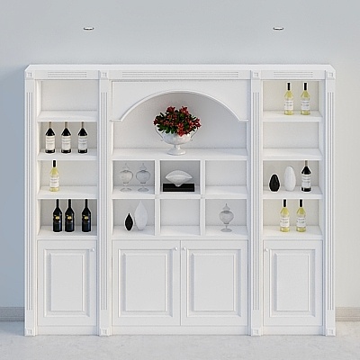 Ensemble de Cabinet à Vin Guoanjv 39 en Panneau Laqué Blanc