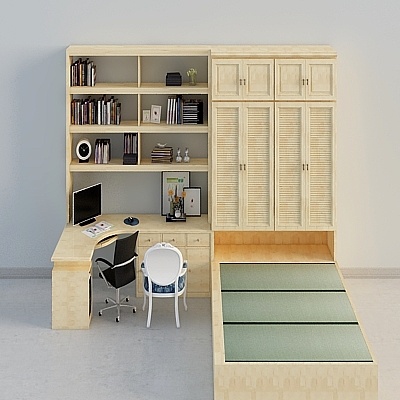 KJL-TTM15- Japanese-style log-colored solid wood study tatami co